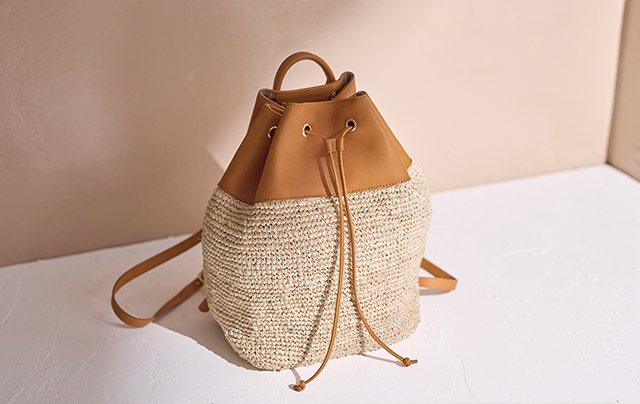 トライオン DBK2404 バスケットかごリュク（ラフィア）