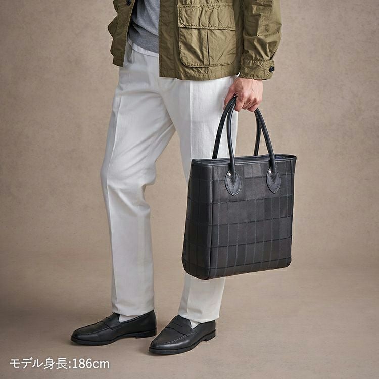 TRION DPC250(SP) 限定色Black×Gray 縦型トートバッグ レザートートバッグ 縦型｜DPC250｜革・レザーバッグのTRION