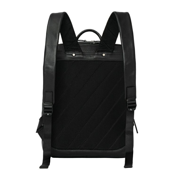 【美品】TRION レザーリュックON/OFF可ユニセックス PC シボ 黒 革リュック・バックパック｜TS12006｜革・レザーバッグのTRION