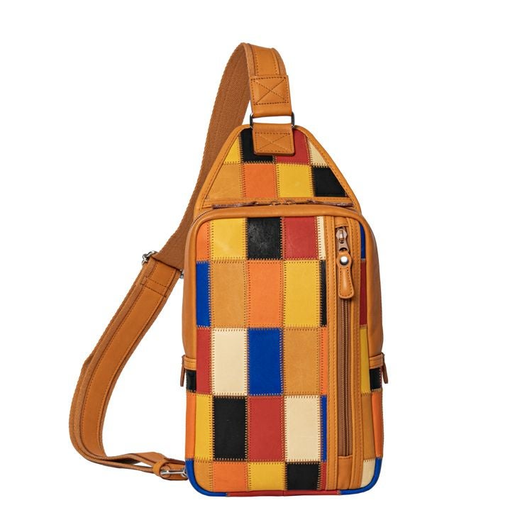 レザーショルダーバッグ ボディバッグ マルチカラー