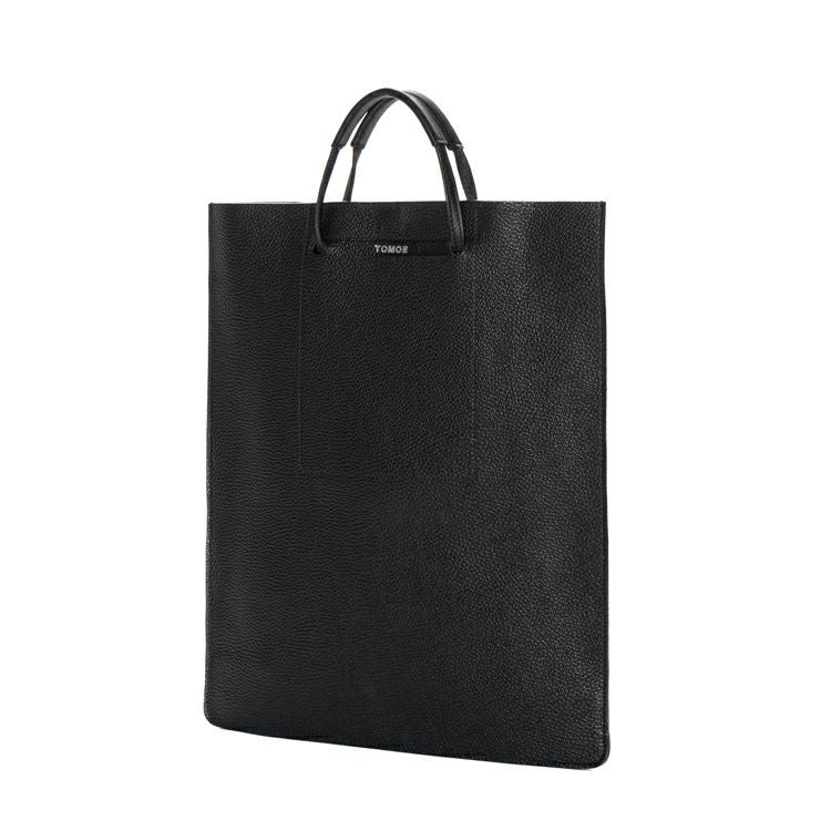 TOMOE ブラックレザー2wayトートバッグ TOMOE（トモエ） 2WAYトートバッグ レザー 本革 ブラック シボ革
