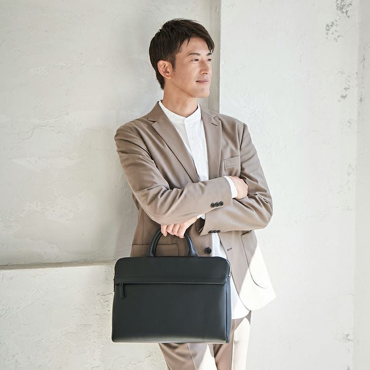 希少色　トライオン　ビジネスバッグ　ハンドバッグ　A4収納可　レザー　カーキ 薄マチブリーフA4｜AL112｜革・レザーバッグのTRION(トライオン)公式サイト
