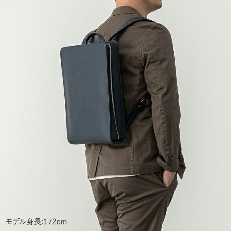 TRION スクエアバックパックA4 ダークブラウン バックパック収納力比較／ALFA – 革・レザーバッグのTRION(トライオン