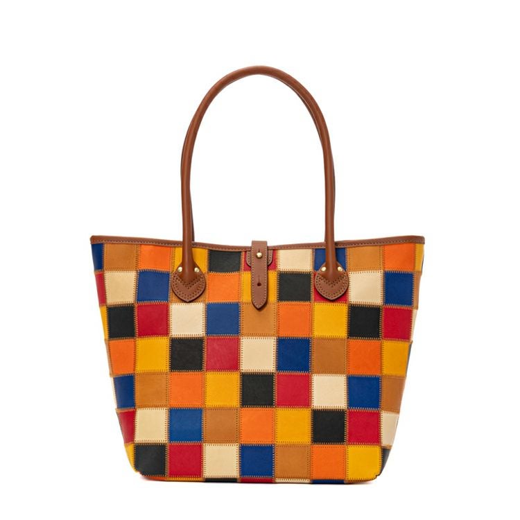 レザートートバッグ ミディアムトート マルチカラー