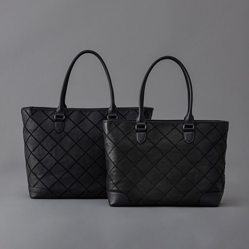 TRION トライオン【美品】キルティングレザー トートバッグ ブラック TRION トライオン【美品】キルティングレザー トートバッグ ブラック